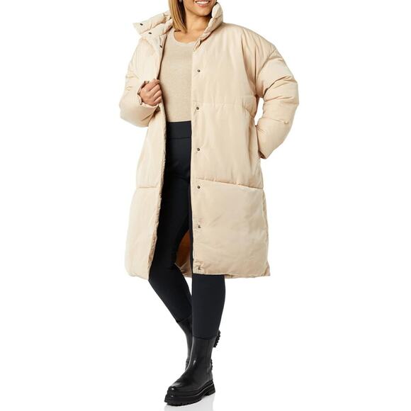 Daily Ritual Womens Padded Belted Puffer Jacket,Taupe Size XXL - Picture 15 of 16